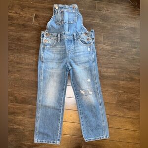 Old Navy Classic Blue Denim Girl Overalls Sz small 6/7.